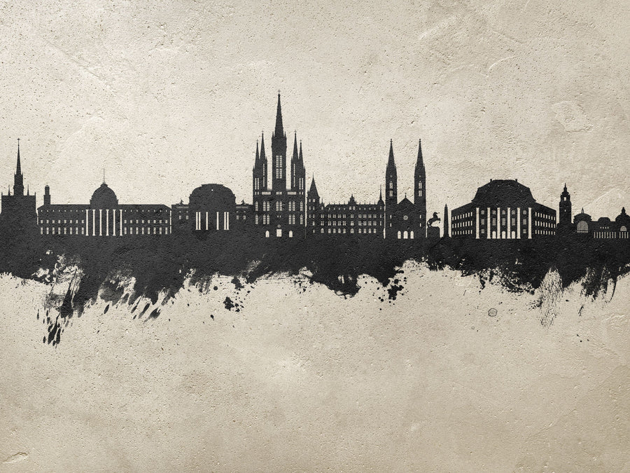 Weisbaden Germany Skyline Concrete Mural Wallpaper