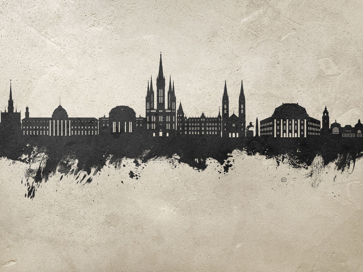 Weisbaden Germany Skyline Concrete Mural Wallpaper - pure wallpaper artwork