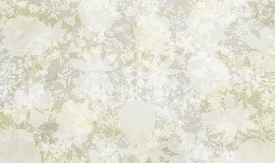 Flower Silhouette Yellow Mural Wallpaper