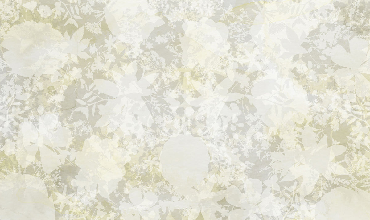 Flower Silhouette Yellow Mural Wallpaper - pure wallpaper artwork