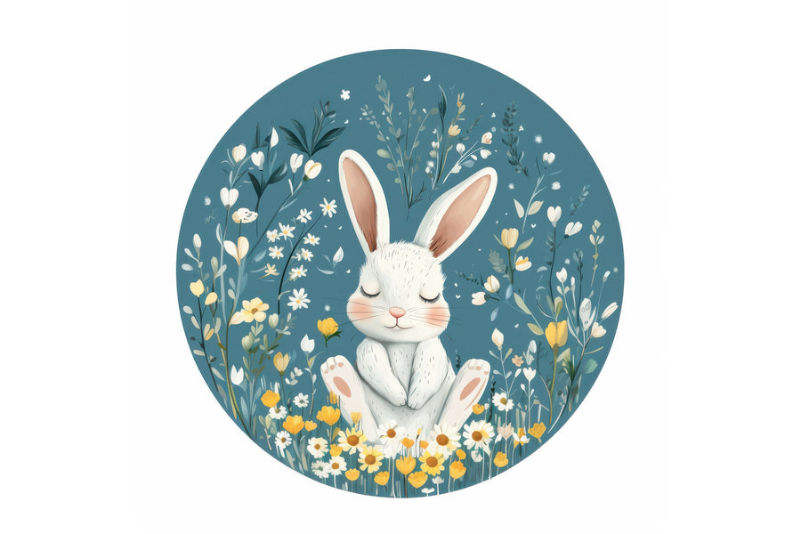 Cute Rabbit Mural Wallpaper