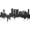 Fort Lauderdale Florida Skyline Black & White Mural Wallpaper - pure wallpaper artwork