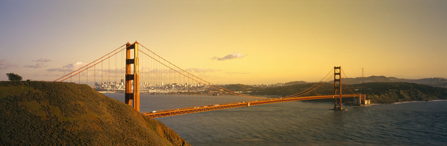 Crimson Bridge At Dusk Mural Wallpaper