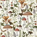 Forest Mushrooms, Light Mural Wallpaper - pure wallpaper artwork