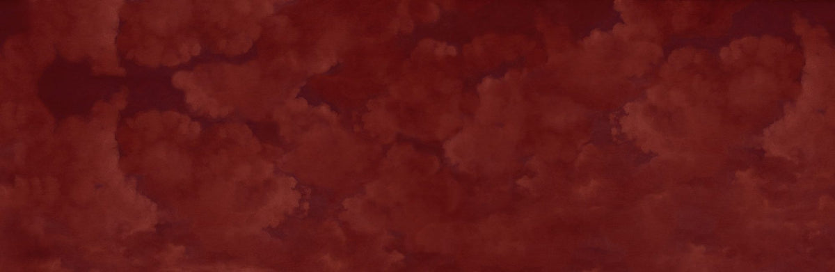 Painted Dreamy Clouds, Cherry Red Mural Wallpaper - pure wallpaper artwork