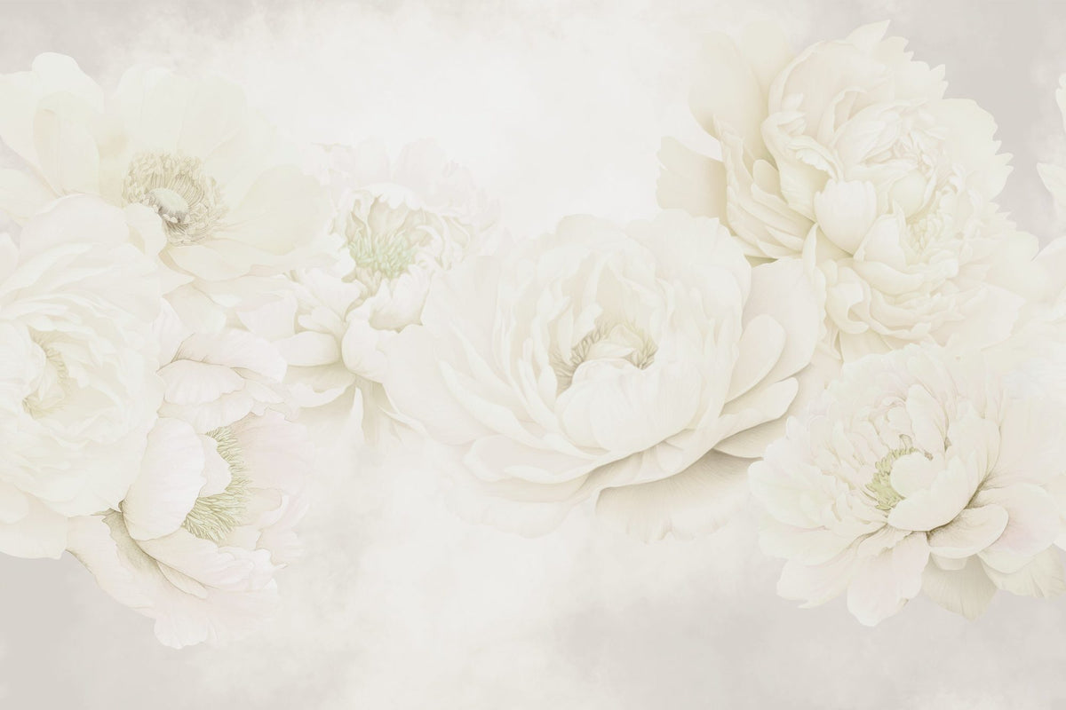 Floral Wallpaper Mural – Flower Wallpaper – Transcendent Peony, Cream