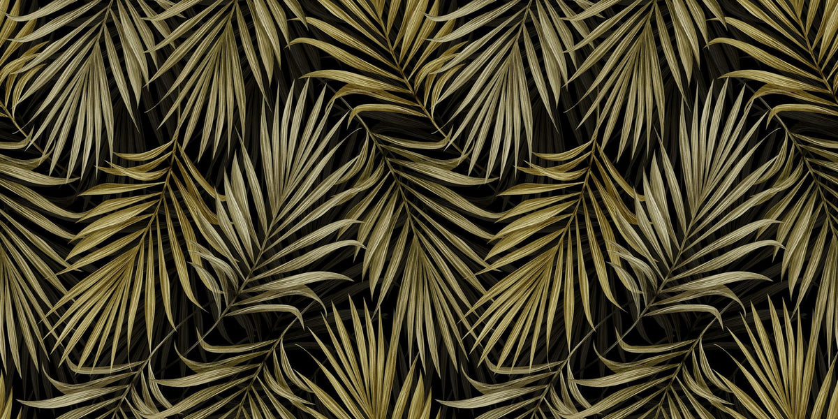 Bright Palms Pattern, Yellow Mural Wallpaper - pure wallpaper artwork