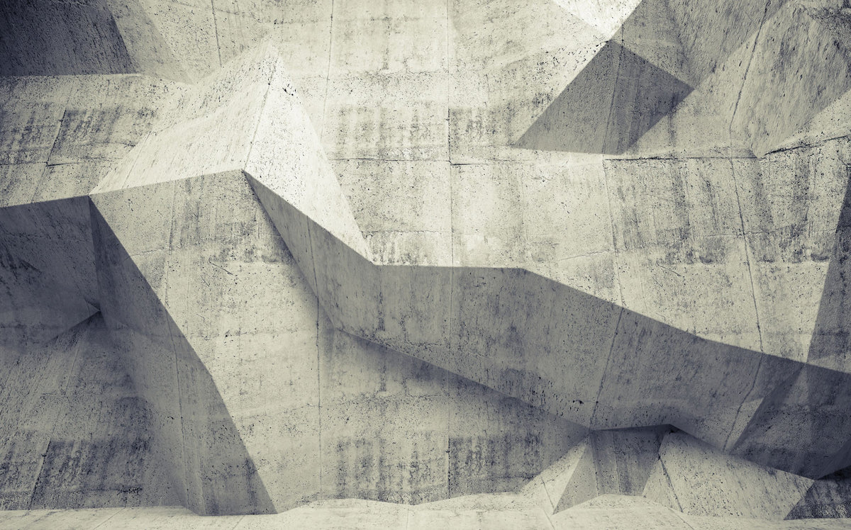 Concrete Shapes Warm Gray Mural Wallpaper - pure wallpaper artwork