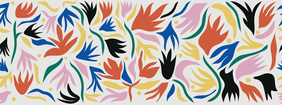 Floral Wallpaper Mural – Flower Wallpaper – Tulip Cut Out, Light printable artwork