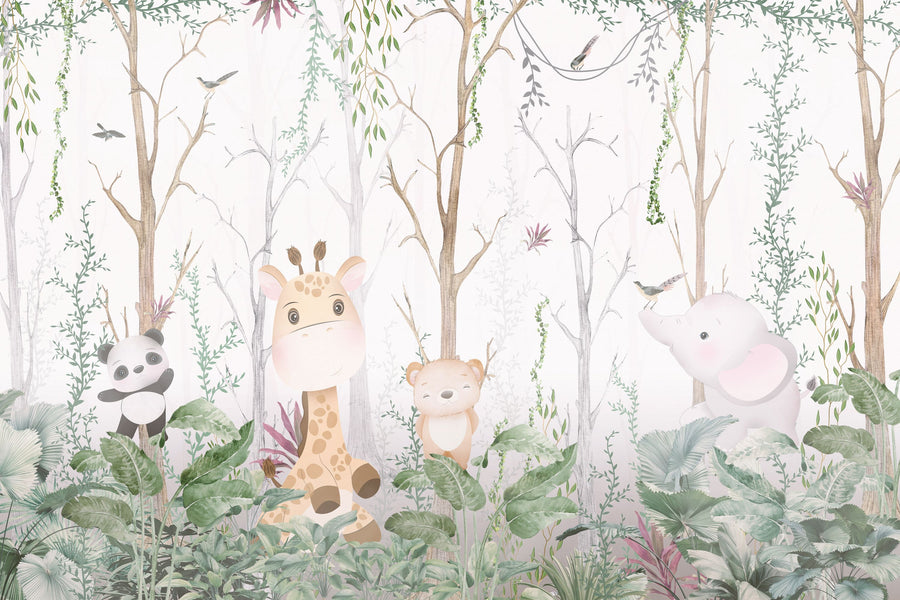 Cute Forest Patrol Mural Wallpaper