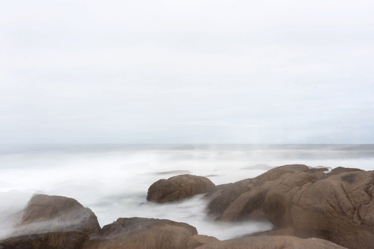 Misty Shore on the Rocks Mural Wallpaper - pure wallpaper artwork