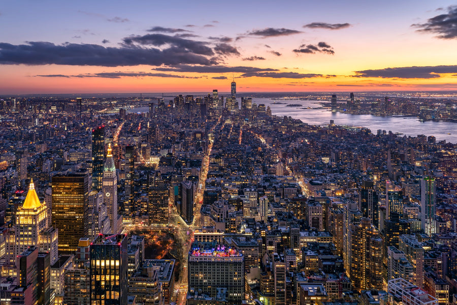 Lower Manhattan Lights Mural Wallpaper
