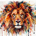 Lion - Watercolor Predators Series Mural Wallpaper - pure wallpaper artwork