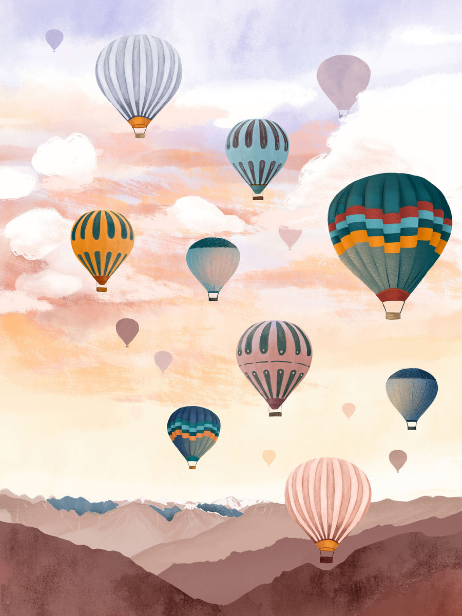 Airballoon Sky Mural Wallpaper