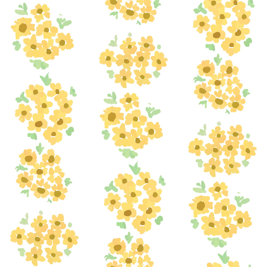 Ditsy Floral Clusters, White Mural Wallpaper