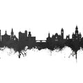 Nashua New Hampshire Skyline Black & White Mural Wallpaper - pure wallpaper artwork