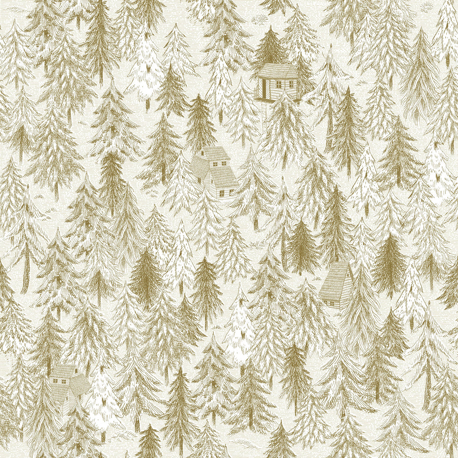 Forest Cabins, Dijon Mural Wallpaper