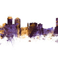 Wichita Kansas Skyline Purple & Gold Mural Wallpaper - pure wallpaper artwork