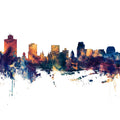 Salt Lake City Utah Skyline Blue & Bronze Mural Wallpaper - pure wallpaper artwork