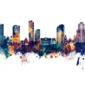Tegucigalapa Honduras Skyline Blue & Bronze Mural Wallpaper - pure wallpaper artwork