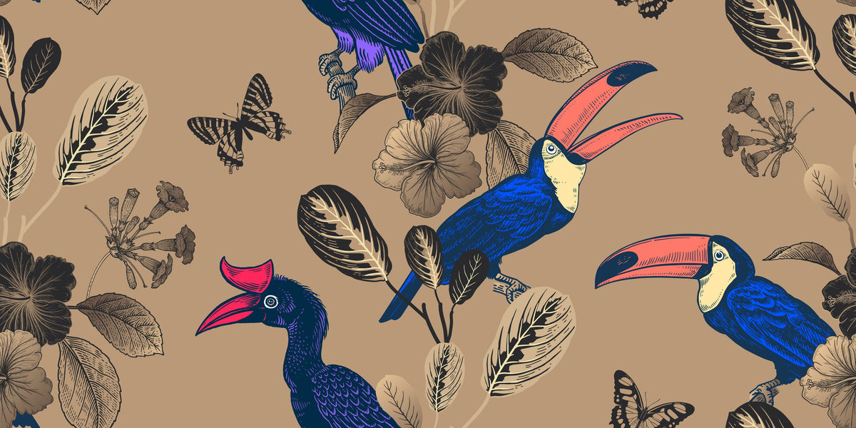Laughing Birds Mural Wallpaper - pure wallpaper artwork