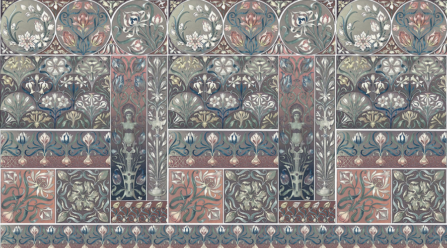 Art Deco Floral Wall Mural Wallpaper