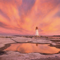 Peggy's Cove Lighthouse Mural Wallpaper - Red Tone - pure wallpaper artwork