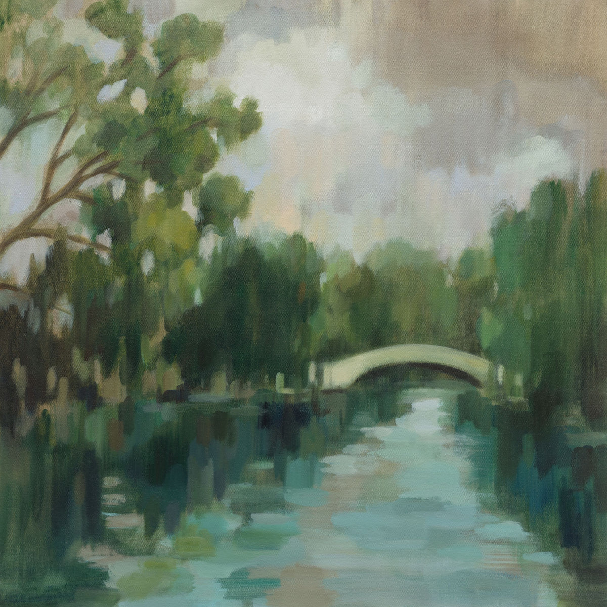 Willows by the Bridge Mural Wallpaper - pure wallpaper artwork