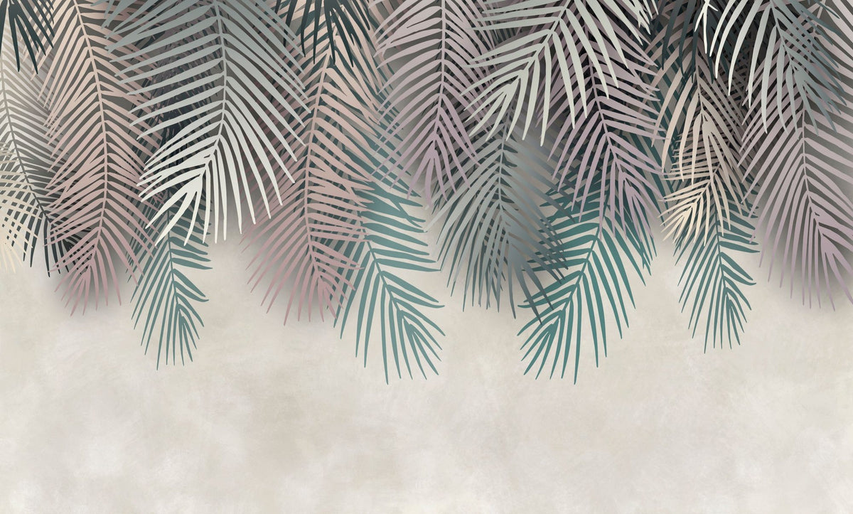 Palms Up Ahead Mural Wallpaper - Neutral Tone - pure wallpaper artwork