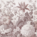 Dahlia Days, Dusty Pink Mural Wallpaper - pure wallpaper artwork