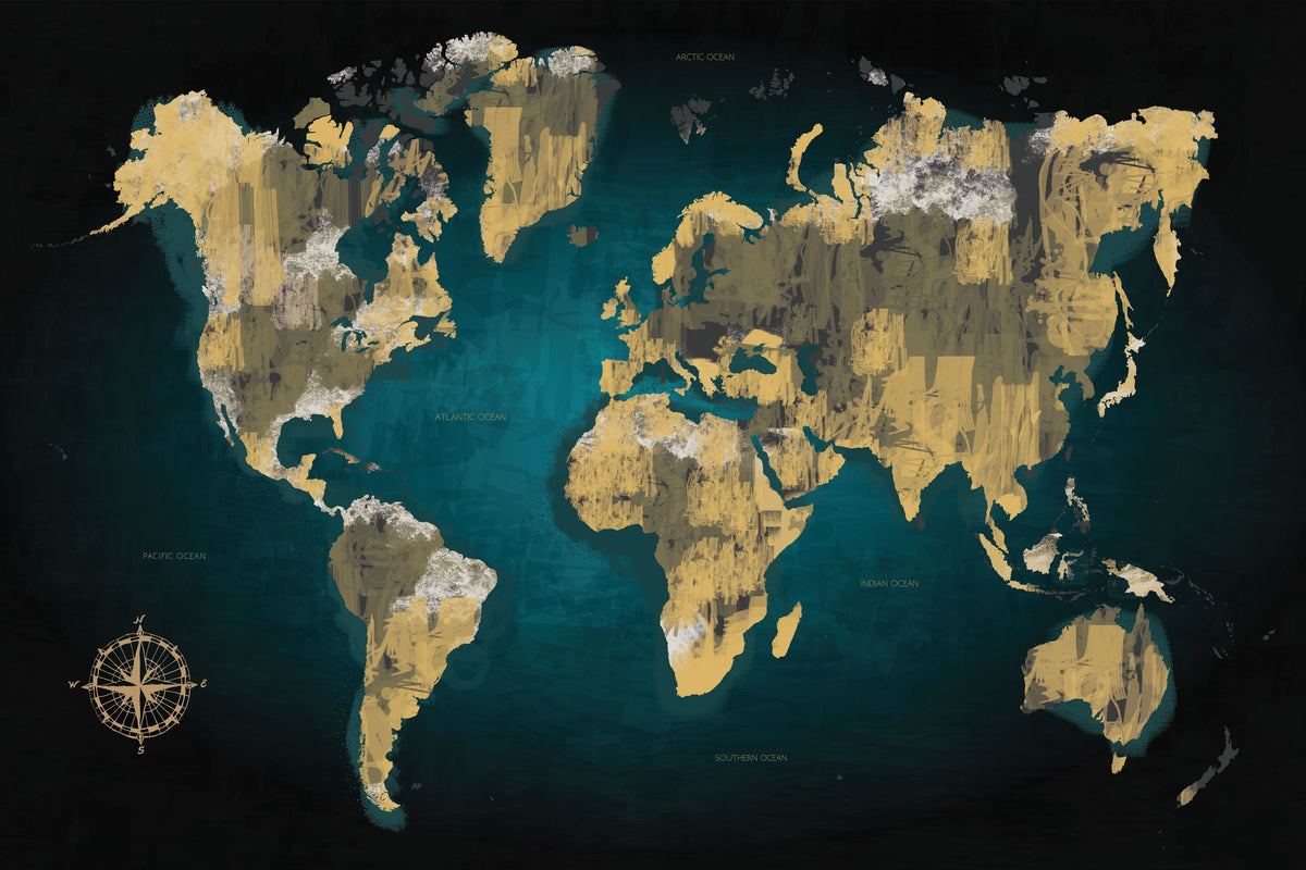 Sketch World Map Mural Wallpaper - pure wallpaper artwork