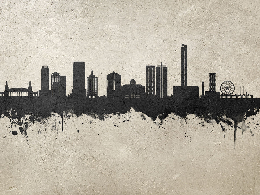 Atlantic City New Jersey Skyline Concrete Mural Wallpaper