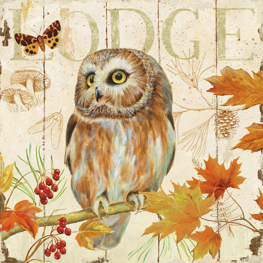 Owl Lodge II Mural Wallpaper