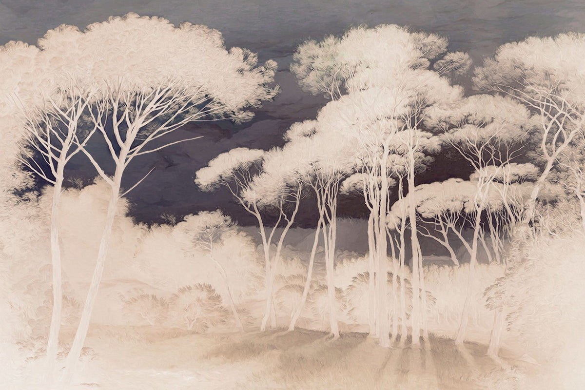 Seeing Through the Forest Yellow Mural Wallpaper - pure wallpaper artwork