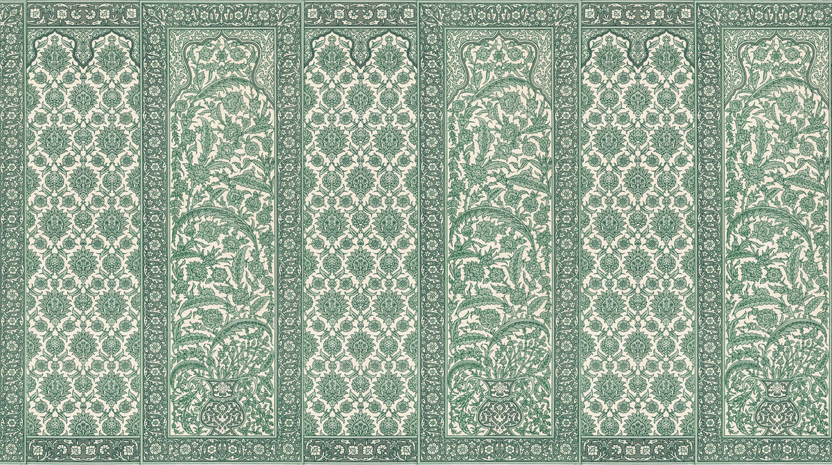 Riad Ornaments, Forest Green Mural Wallpaper - pure wallpaper artwork