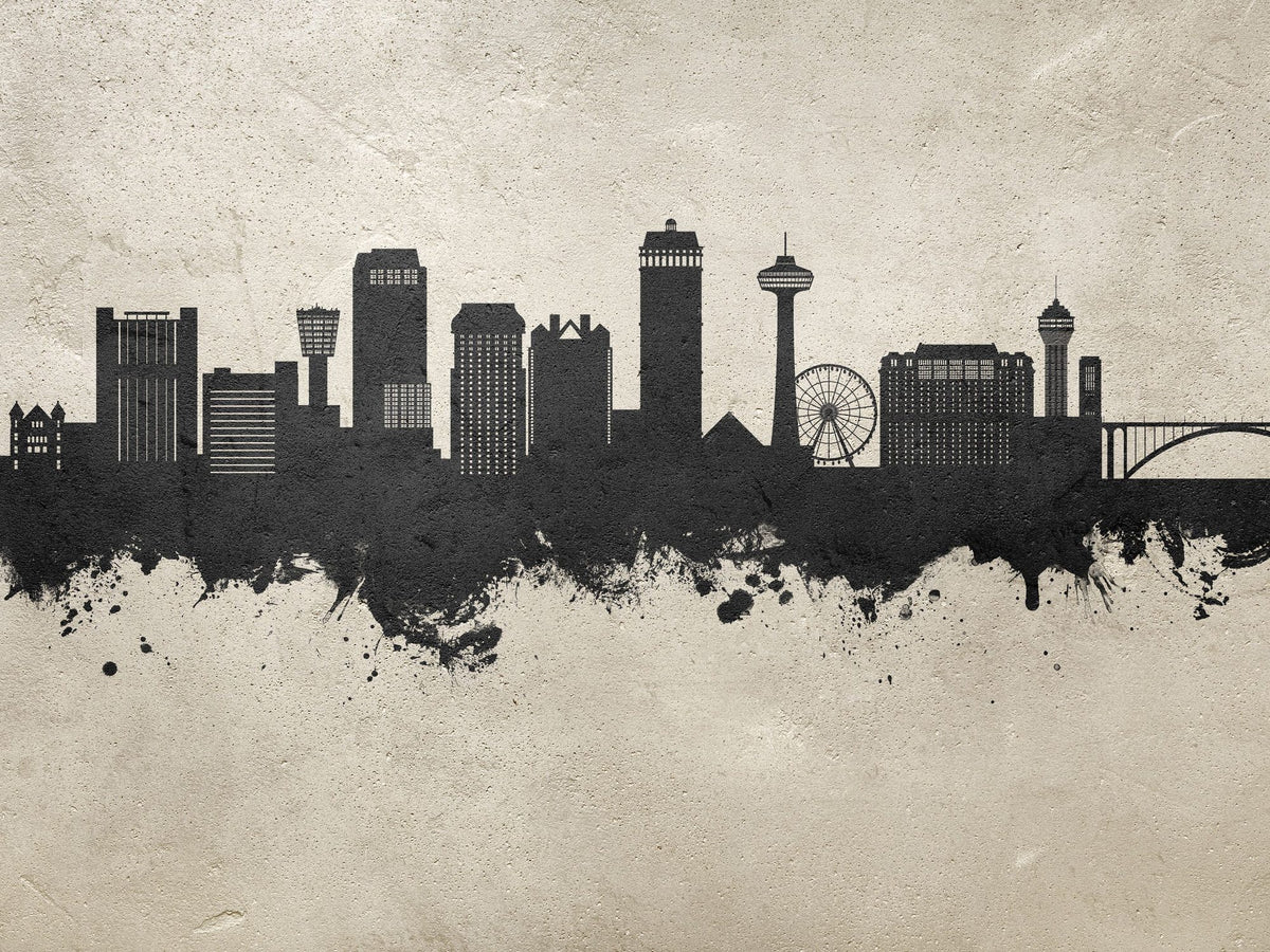Niagara Falls Skyline Concrete Mural Wallpaper - pure wallpaper artwork
