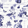 Botanical Postcard White Mural Wallpaper - pure wallpaper artwork