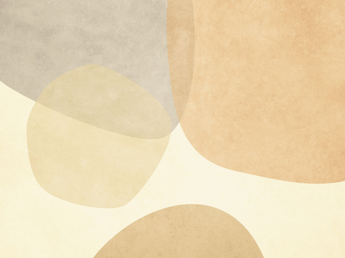 Embracing Shapes, Butter Yellow Mural Wallpaper - pure wallpaper artwork