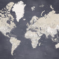 World Map Cities - Glyn Mural Wallpaper - pure wallpaper artwork