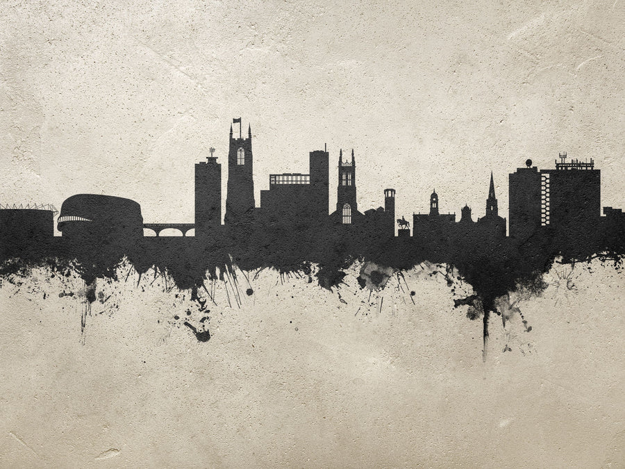Derby England Skyline Concrete Mural Wallpaper