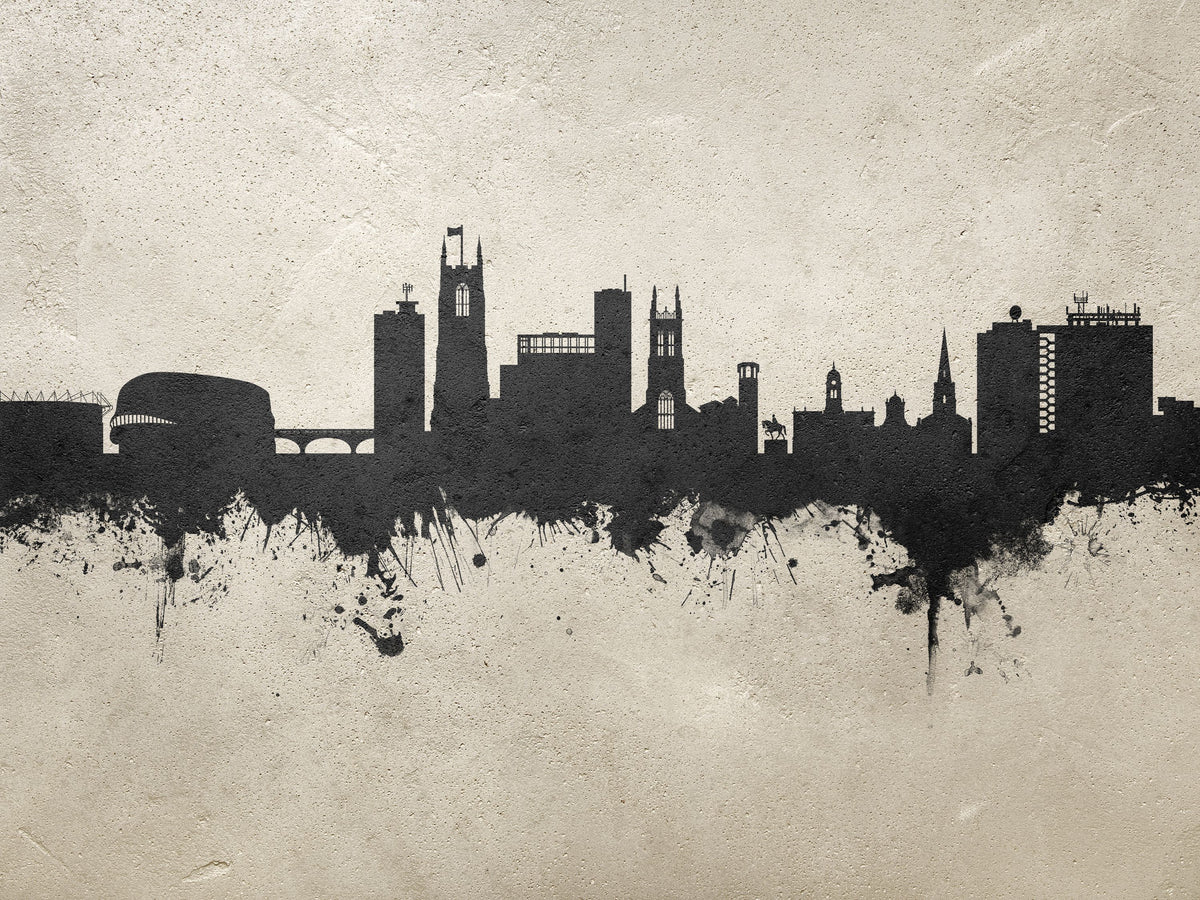 Derby England Skyline Concrete Mural Wallpaper - pure wallpaper artwork