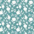 Country Flowery Turqouise Mural Wallpaper - pure wallpaper artwork