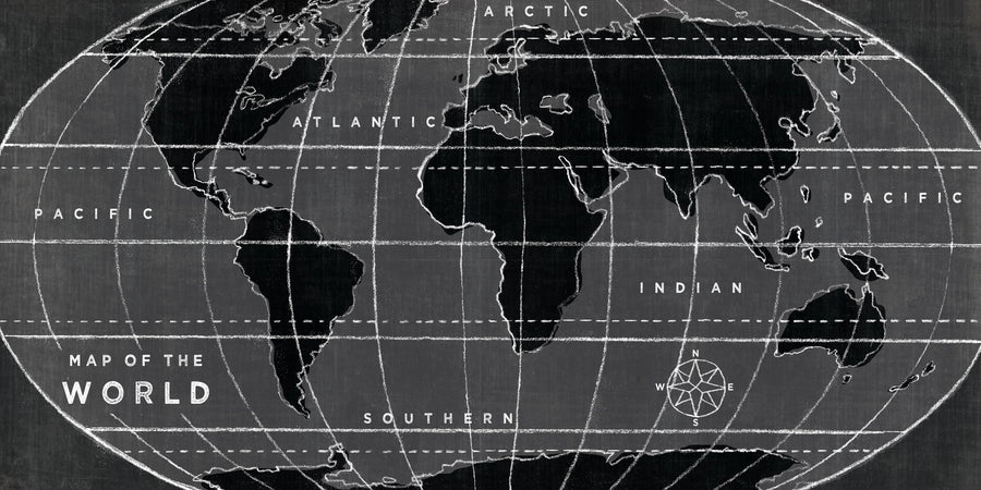 Chalkboard Map Mural Wallpaper