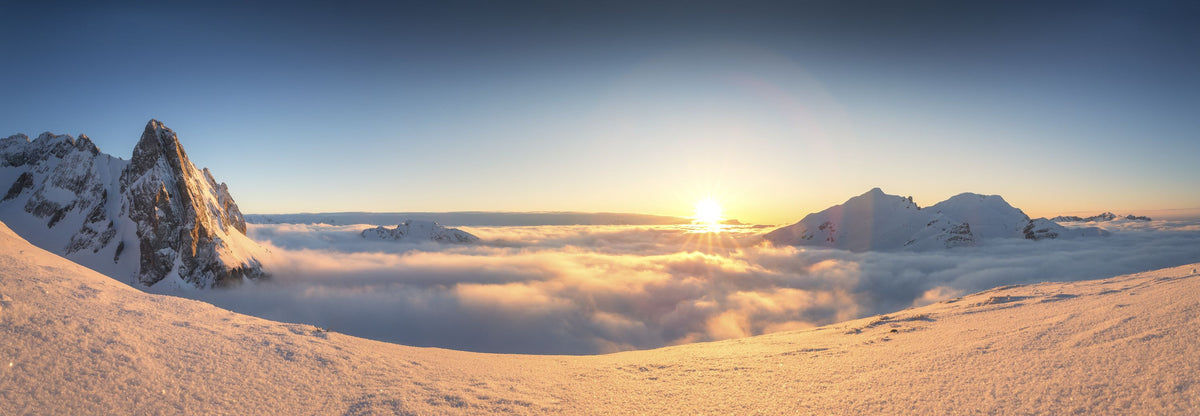 Skiing Panorama Mural Wallpaper - Neutral Tone - pure wallpaper artwork
