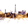 Paris Skyline Purple & Gold Mural Wallpaper - pure wallpaper artwork