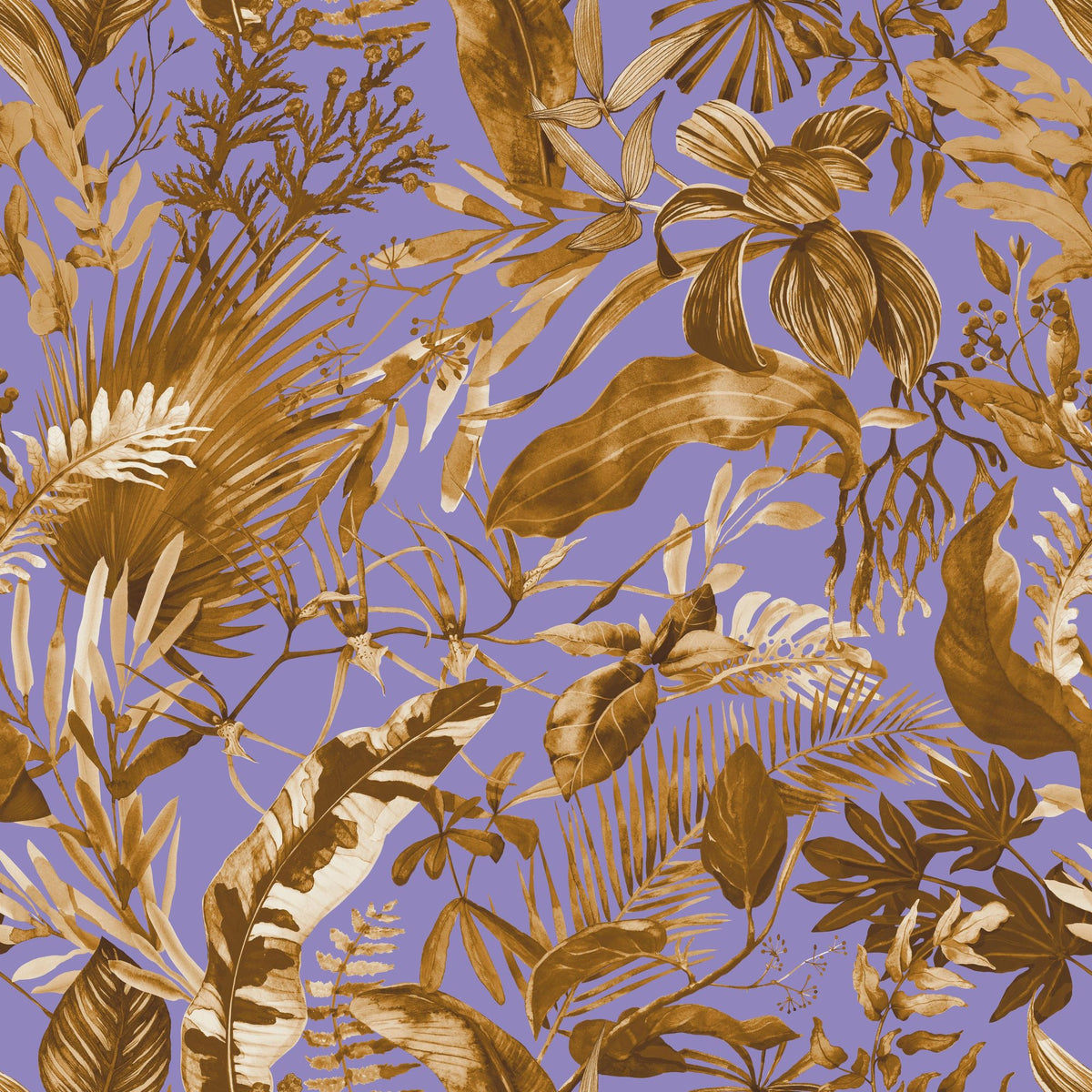 Bright Purple Leaves Mural Wallpaper - pure wallpaper artwork
