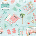 Surf Time Blue Mural Wallpaper - pure wallpaper artwork