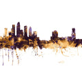 Tampa Florida Skyline Purple & Gold Mural Wallpaper - pure wallpaper artwork