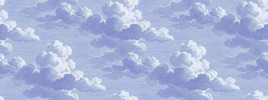 Cloud Wallpaper Mural – Sky Wall Mural – Intaglio Clouds, Periwinkle printable artwork