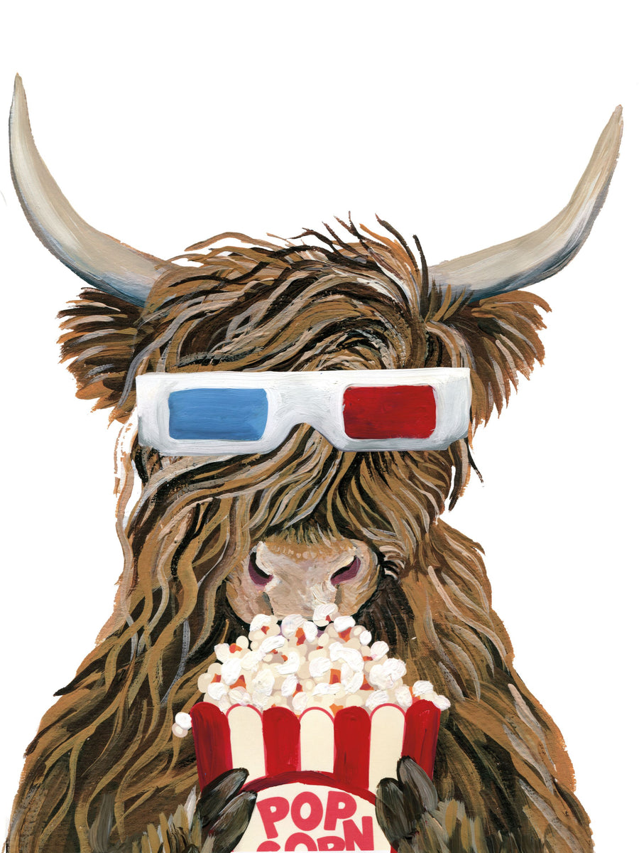 Movie Cow Popcorn Mural Wallpaper